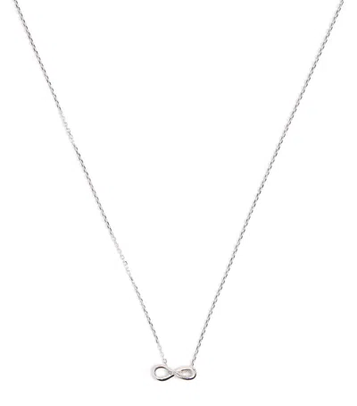 Astrid & Miyu White Gold Infinite Pendant Necklace In Silver