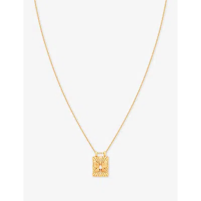 Astrid & Miyu Womens Butterfly Rhodium Plated Sterling-silver And Cubic Zirconia Necklace 18ctgoldplatedsilver