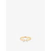 Astrid & Miyu Womens Butterfly Rhodium Plated Sterling-silver And Cubic Zirconia Ring 18ctgoldplatedsilver