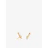 Astrid & Miyu Womens  Cosmic Crystal Rhodium-plated Sterling-silver And Zirconia Climber Stud Earring