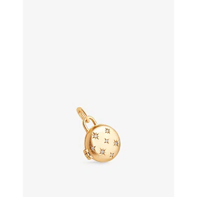 Astrid & Miyu Womens 18ctgoldplatedsilver Cosmic Locket Talisman 18ct Yellow-gold Plated Recycled Sterling-silver 