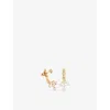 Astrid & Miyu Womens 18ctgoldplatedsilver Cosmic Star Crystal 18ct Yellow-gold Plated Recycled Sterling-silver And