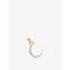 Astrid & Miyu Womens 18ctgoldplatedsilver Moon Talisman 18ct Yellow-gold Plated Recycled Sterling-silver And Cubic