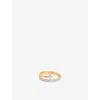 Astrid & Miyu Womens 18ctgoldplatedsilver Pavé Crystal Illusion 18ct Yellow-gold Plated Recycled Sterling-silver A