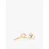 Astrid & Miyu Womens 18ct Gold 18ct Yellow Gold-plated Recycled Sterling-silver, Zirconia And Freshwater-pearl Stu