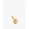Astrid & Miyu Womens Baguette 18ct Yellow Gold-plated Recycled Sterling-silver And Topaz Charm In Gold