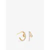 Astrid & Miyu Gold-plated Sterling Silver And Cubic Zirconia Cosmic Illusion Hoop Earrings In 18ctgoldplatedsilver