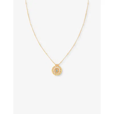 Astrid & Miyu Womens Horseshoe 18ct Yellow-gold Plated Sterling-silver Pendant Necklac