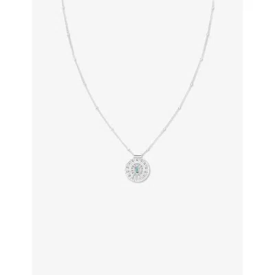 Astrid & Miyu Womens Horseshoe Rhodium Plated Sterling-silver Pendant Necklac