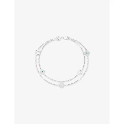 Astrid & Miyu Womens Lucky Charm Rhodium Plated Sterling-silver Bracelet