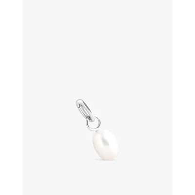 Astrid & Miyu Womens Pearl Talisman  Rhodium-plated Recycled Sterling-silver And Freshwater-pearl Charm