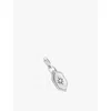 Astrid & Miyu Womens Shield Talisman Rhodium-plated Recycled Sterling-silver And Cubic Zirconia Charm In Silver