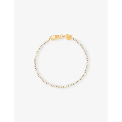 Astrid & Miyu Womens Tennis 18ct Yellow-gold Plated Brass And Cubic Zirconia Bracelet