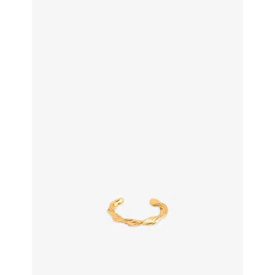 Astrid & Miyu Womens 18ctgoldplatedsilver Twist Rhodium-plated Sterling-silver Ear Cuff In Gold