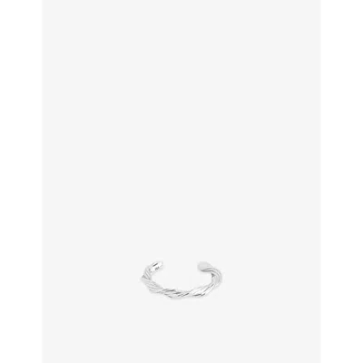 Astrid & Miyu Womens Rhodiumplatedsilver Twist Rhodium-plated Sterling-silver Ear Cuff