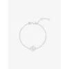 Astrid & Miyu Womens Aquarius Zodiac Rhodium-plated Sterling Silver And Cubic Zirconia Pendant Bracelet In Silver