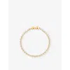 Astrid & Miyu Womens Heart Bezel Tennis 18ct Yellow Gold-plated Brass And Cubic Zirconia Bracelet In Gold