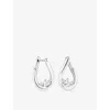 Astrid & Miyu Womens Hidden Heart Molten Rhodium-plated Sterling-silver And Cubic-zirconia Hoop Earrings