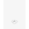 Astrid & Miyu Womens Rhodium-plated Recycled Sterling-silver And Mother-of-pearl Signet Ring