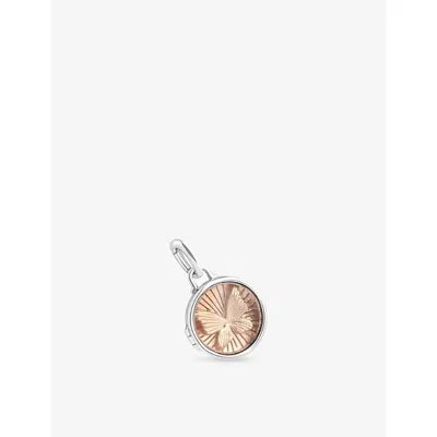 Astrid & Miyu Womens Coin Talisman 18ct Yellow Gold-plated Sterling-silver Charm Rhodiumplatedsilver