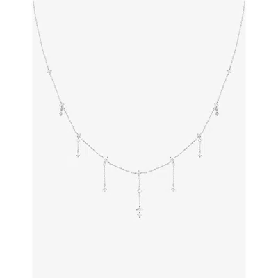 Astrid & Miyu Womens Rhodiumplatedsilver Cosmic Charm 18ct Yellow Gold-plated Recycled Sterling-silver And Cubic Z