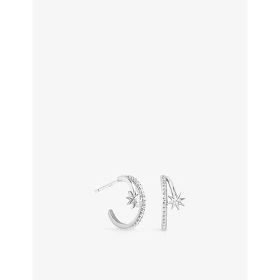 Astrid & Miyu Womens Rhodiumplatedsilver Cosmic Illusion Rhodium-plated Recycled Sterling-silver And Cubic Zirconi
