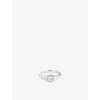 Astrid & Miyu Womens Rhodiumplatedsilver Cosmic Signet 18ct Yellow-gold Plated Recycled Sterling-silver And Cubic 