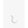 Astrid & Miyu Womens Rhodiumplatedsilver Moon Talisman 18ct Yellow-gold Plated Recycled Sterling-silver And Cubic  In Rhodiumplatedsilver