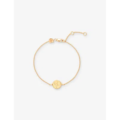 Astrid & Miyu Womens Virgo Zodiac 18ct Yellow Gold-plated Sterling-silver And Cubic Zirconia Pendant Bracelet