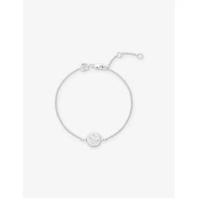 Astrid & Miyu Womens Zodiac Aries Rhodium-plated Sterling-silver And Cubic Zirconia Pendant Bracelet