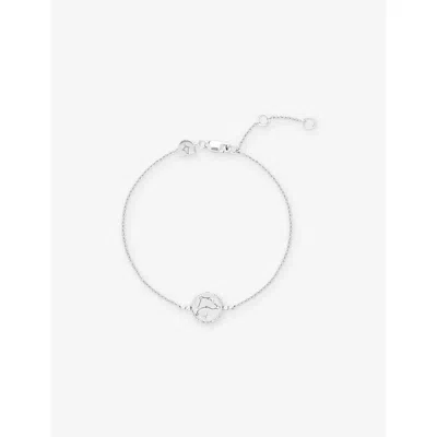 Astrid & Miyu Womens Zodiac Capricorn Rhodium-plated Sterling-silver And Cubic Zirconia Pendant Bracelet