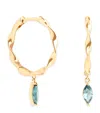 Astrid & Miyu Yellow Gold And Alexandrite Twist Hoop Earrings In Gold