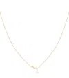 Astrid & Miyu Yellow Gold And Diamond Drop Pendant Necklace In Gold