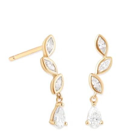 Astrid & Miyu Yellow Gold And Diamond Earrings