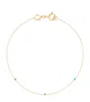 Astrid & Miyu Yellow Gold And Emerald Charm Bracelet In Gold