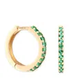 Astrid & Miyu Yellow Gold And Emerald Single Hoop Earring In Gold