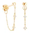 Astrid & Miyu Yellow Gold And Topaz Heart Chain Earrings In Gold