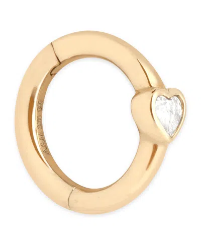 Astrid & Miyu Yellow Gold And Topaz Single Huggie Earring