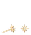 Astrid & Miyu Yellow Gold And Topaz Star Earrings In Gold