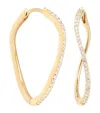 Astrid & Miyu Yellow Gold And White Topaz Infinity Hoop Earrings In Gold