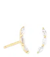 Astrid & Miyu Yellow Gold And White Topaz Marquise Stud Earrings In Gold