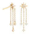 Astrid & Miyu Yellow Gold And White Topaz Shooting Star Earrings In Gold