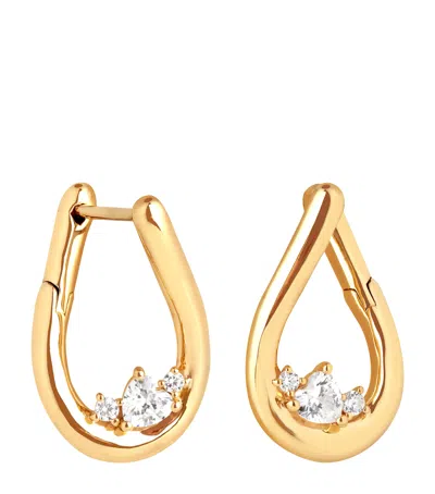 Astrid & Miyu Yellow Gold-plated Heart Cluster Hoop Earrings