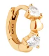Astrid & Miyu Yellow Gold-plated Heart Cluster Single Hoop Earring In Gold