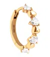 Astrid & Miyu Yellow Gold-plated Heart Cluster Single Hoop Earring In Gold