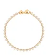 Astrid & Miyu Womens Heart Bezel Tennis 18ct Yellow Gold-plated Brass And Cubic Zirconia Bracelet In Gold