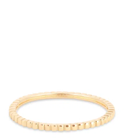Astrid & Miyu Yellow Gold Ridged Band Ring