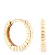 Astrid & Miyu Yellow Gold Ridged Huggie Hoop Earrings In Gold