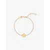 Astrid & Miyu Zodiac Aquarius 18ct Yellow Gold-plated Sterling-silver And Cubic Zirconia Pendant Bracelet In Gold