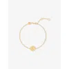 Astrid & Miyu Zodiac Cancer 18ct Yellow Gold-plated Sterling-silver And Cubic Zirconia Pendant Bracelet In Gold